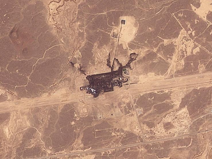 Aerial photo of damage to the East-West pipeline