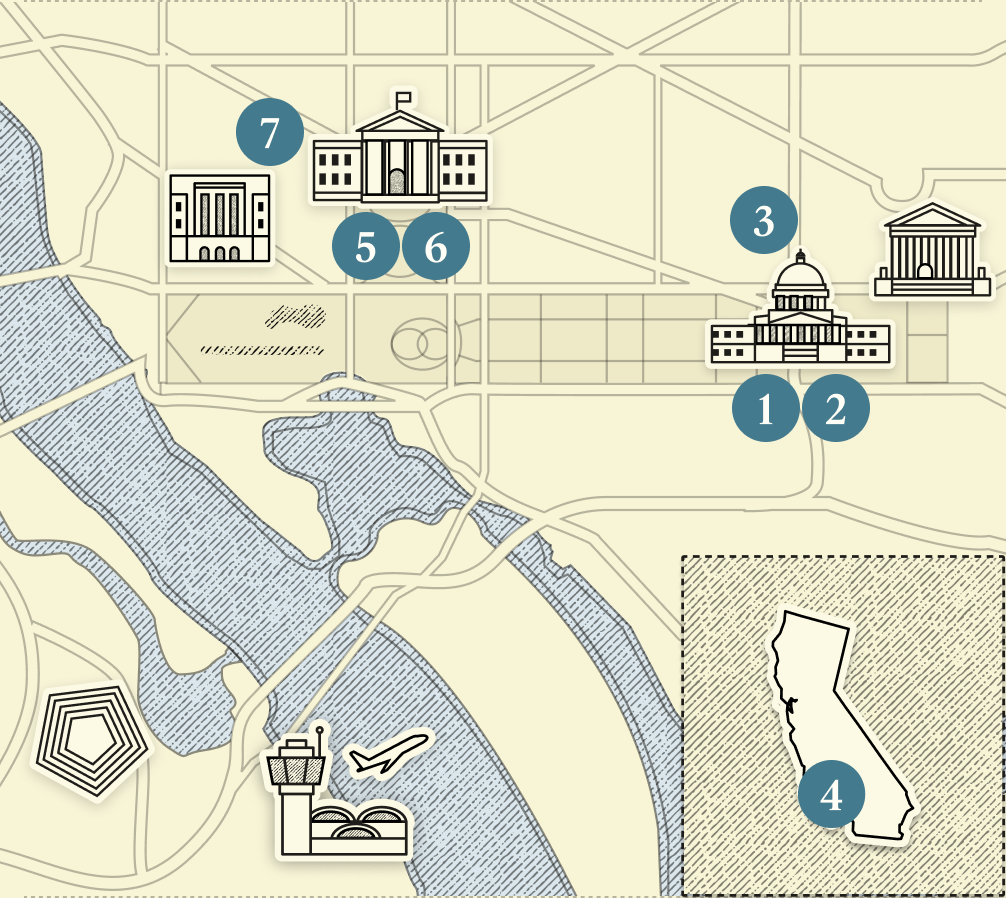 A numbered map of DC.