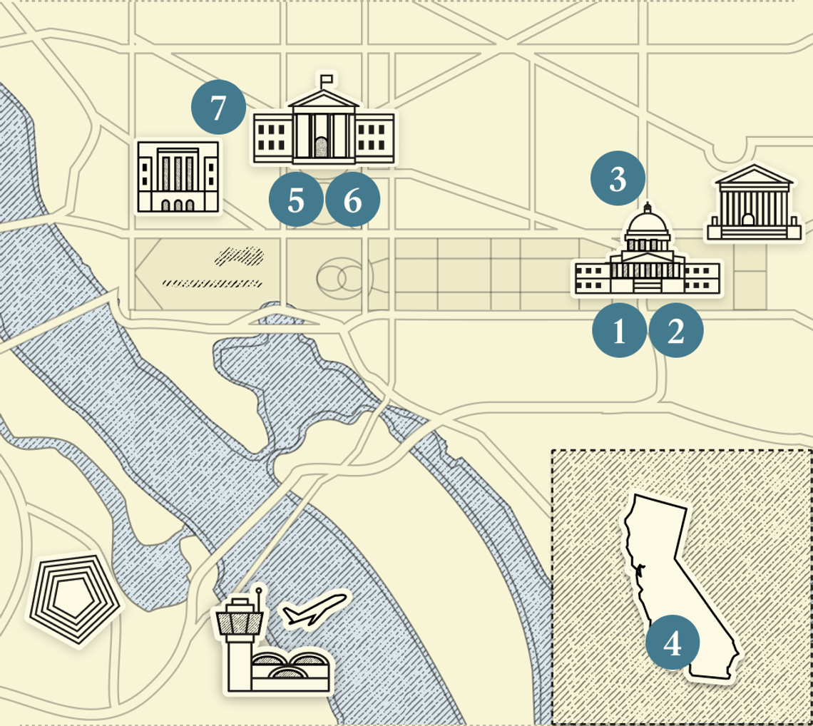A numbered map of DC.