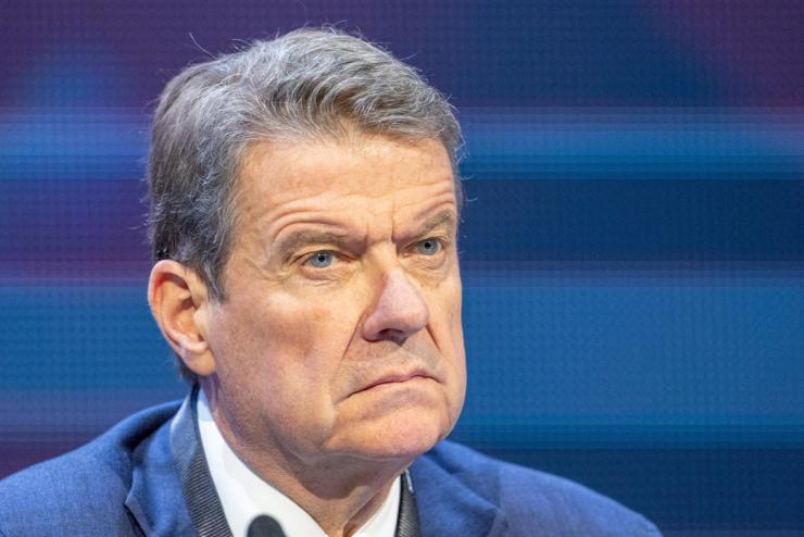 Colm Kelleher, Chairman of the Board of Directors, attends the Annual General meeting of Swiss bank UBS in Lucerne.