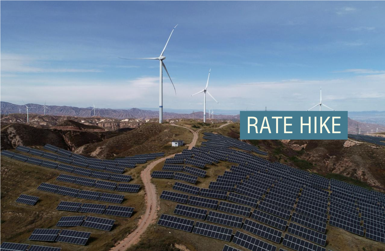 Wind turbines and solar panels are seen at a wind and solar power plant by State Power Investment Corporation (SPIC) in Zhangjiakou, Hebei province, China October 29, 2018.