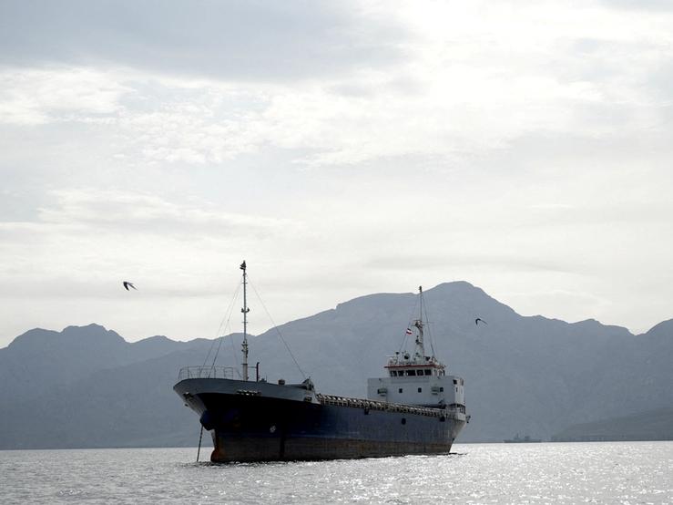 A vessel in the Strait of Hormuz.