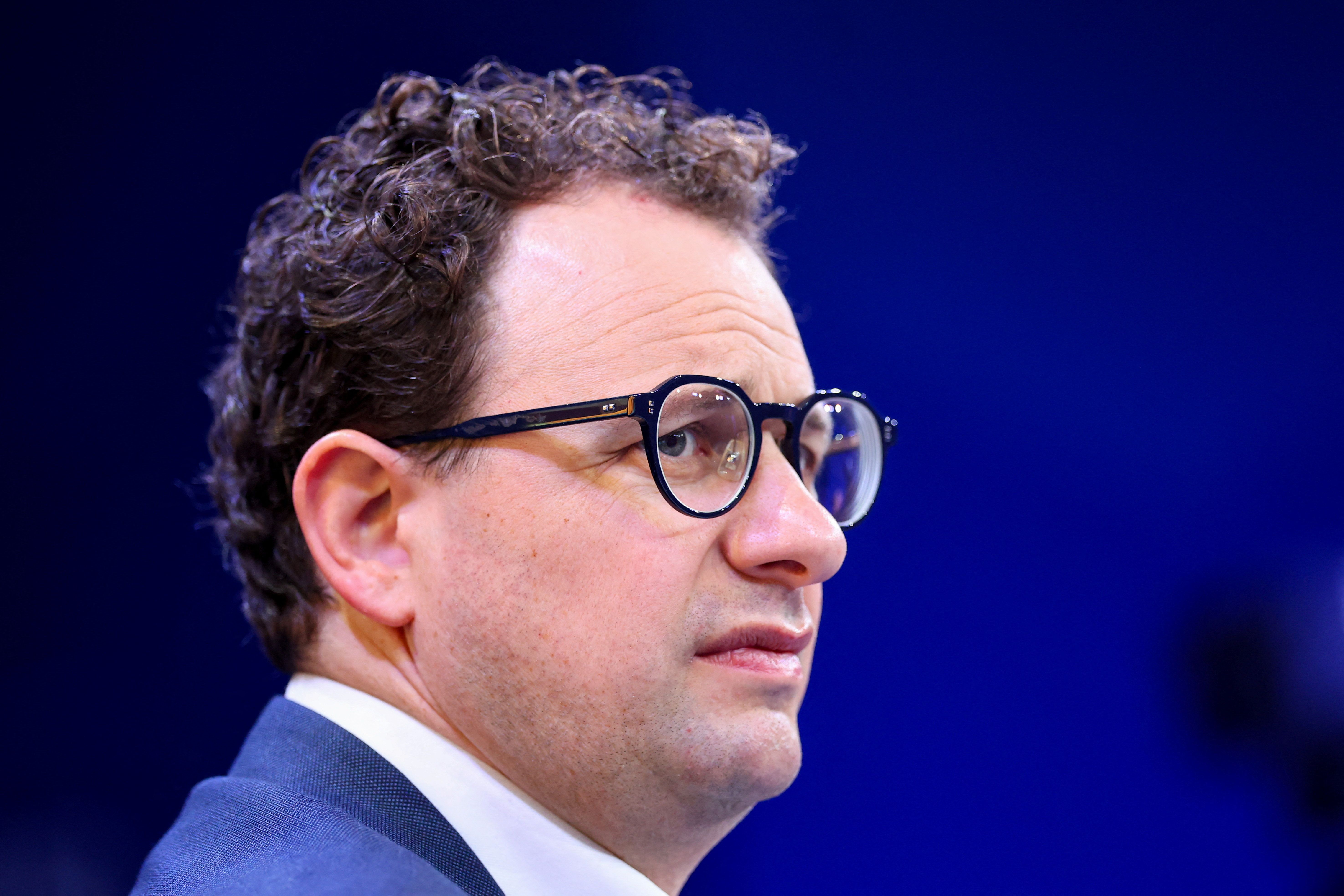 CEO and Co-Founder of Anthropic Dario Amodei looks on during the 56th annual World Economic Forum (WEF) meeting in Davos, Switzerland.