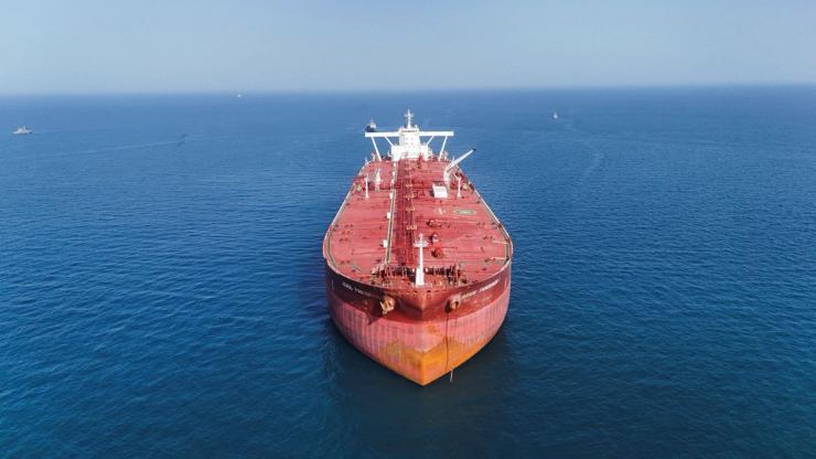 An oil tanker.