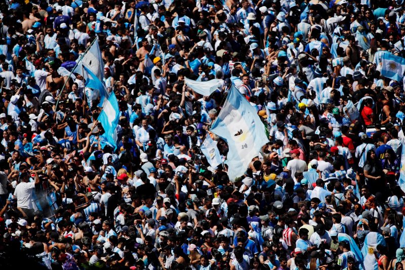 December 20, 2022 Argentina fans are seen ahead of the victory parade