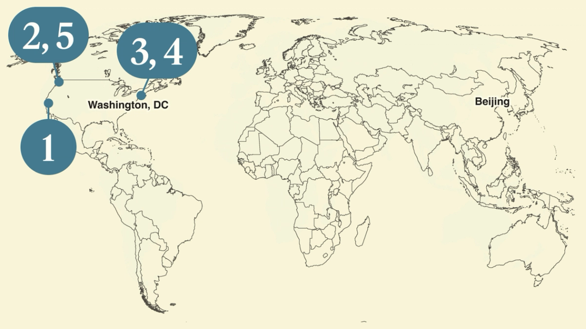 A map of the world.