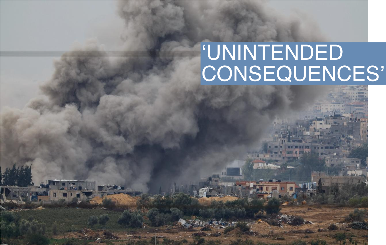 Smoke rises after Israeli air strikes in Gaza, as seen from southern Israel, amid the ongoing conflict between Israel and the Palestinian group Hamas, November 22, 2023. REUTERS/Alexander Ermochenko