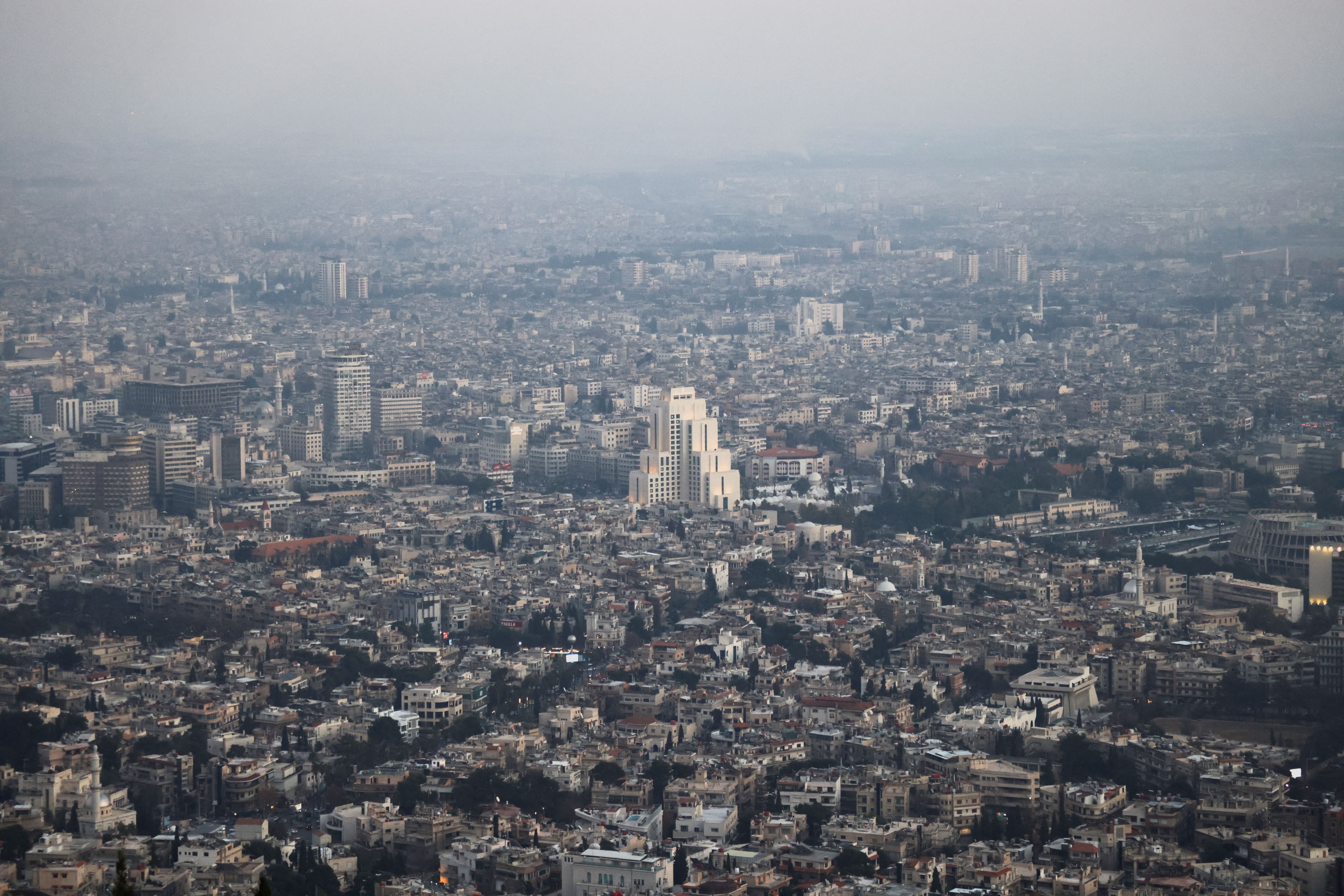 A general view shows Damascus from Mount Qasioun.
