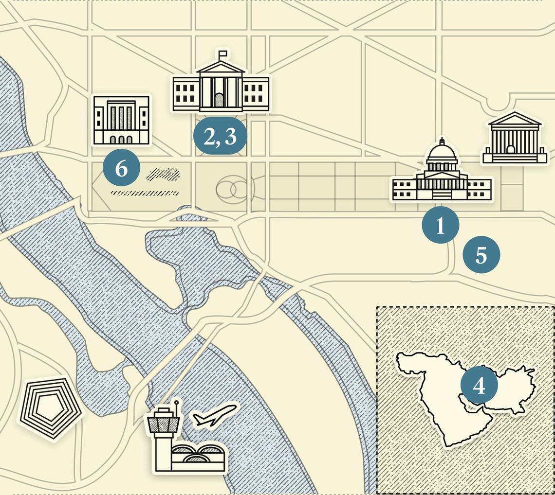 A numbered map of DC.