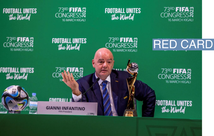 FIFA President Gianni speaks at a news conference following the 73rd FIFA Congress at the BK Arena in Kigali, Rwanda March 16, 2023.