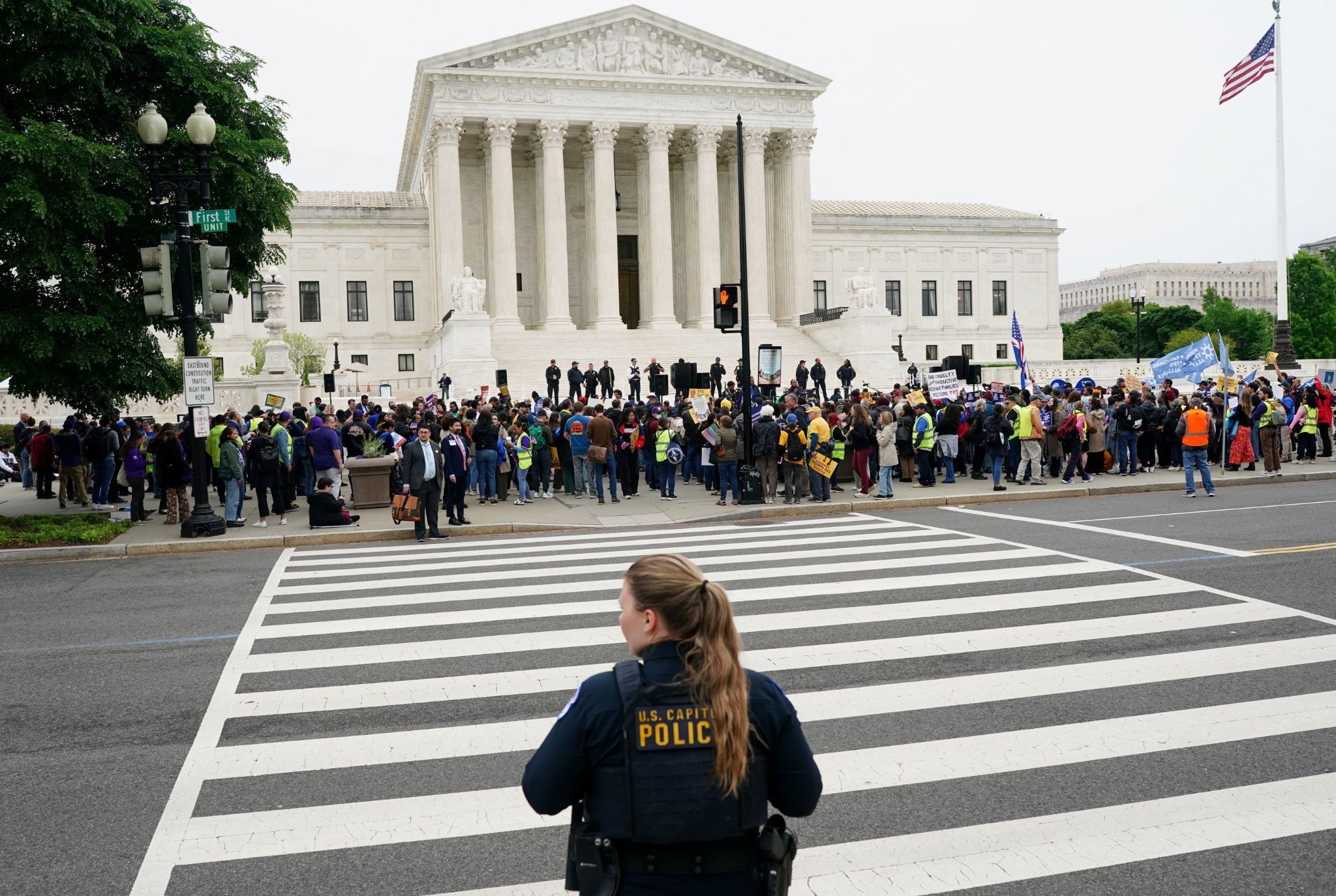 Protesters outside the US Supreme Court