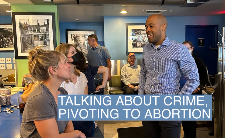 Democratic Senate candidate Mandela Barnes campaigns in Madison, Wisconsin. October 4th, 2022.