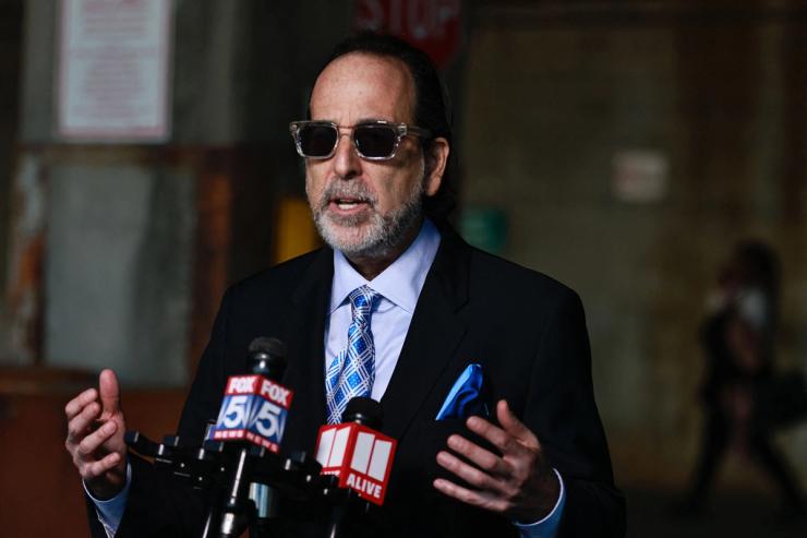 Attorney Drew Findling speaks to reporters on Oct. 26, 2022.