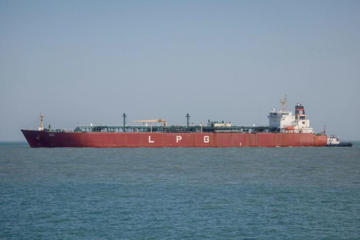 LPG carrier, Shivalik, arrives at Mundra Port via the Strait of Hormuz.