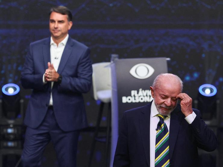 Brazilian presidential candidate Luiz Inacio Lula da Silva reacts during a presidential debate, ahead of the runoff presidential election, in Sao Paulo, Brazil, Oct. 18, 2026