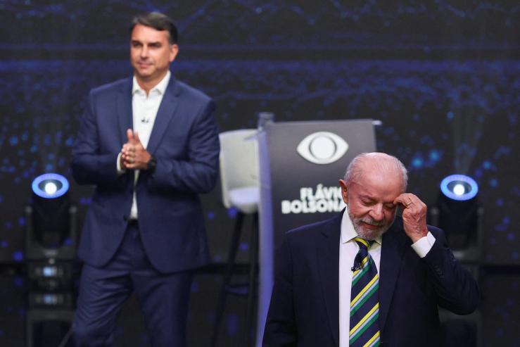 Brazilian presidential candidate Luiz Inacio Lula da Silva reacts during a presidential debate, ahead of the runoff presidential election, in Sao Paulo, Brazil, Oct. 18, 2026