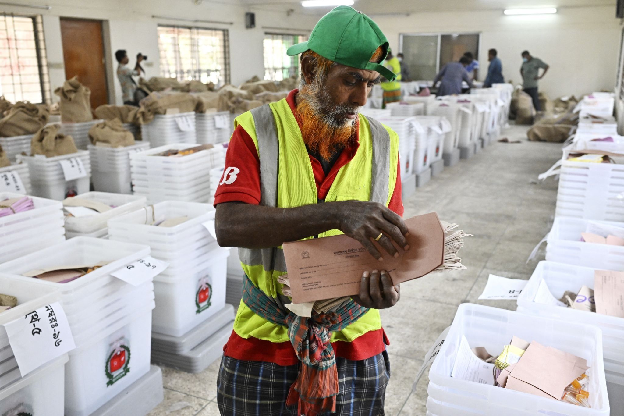 A Bangladesh poll worker