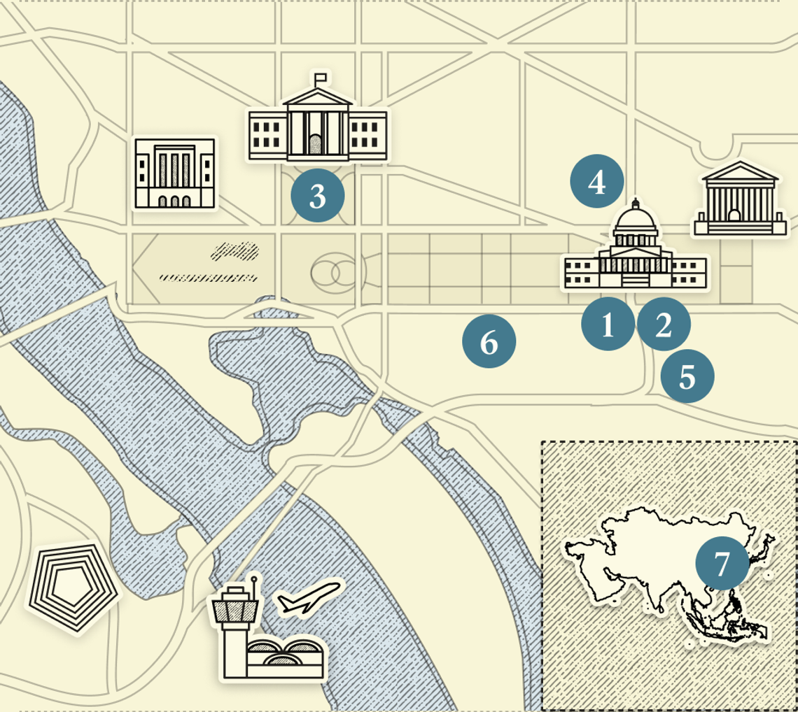 A numbered map of DC.