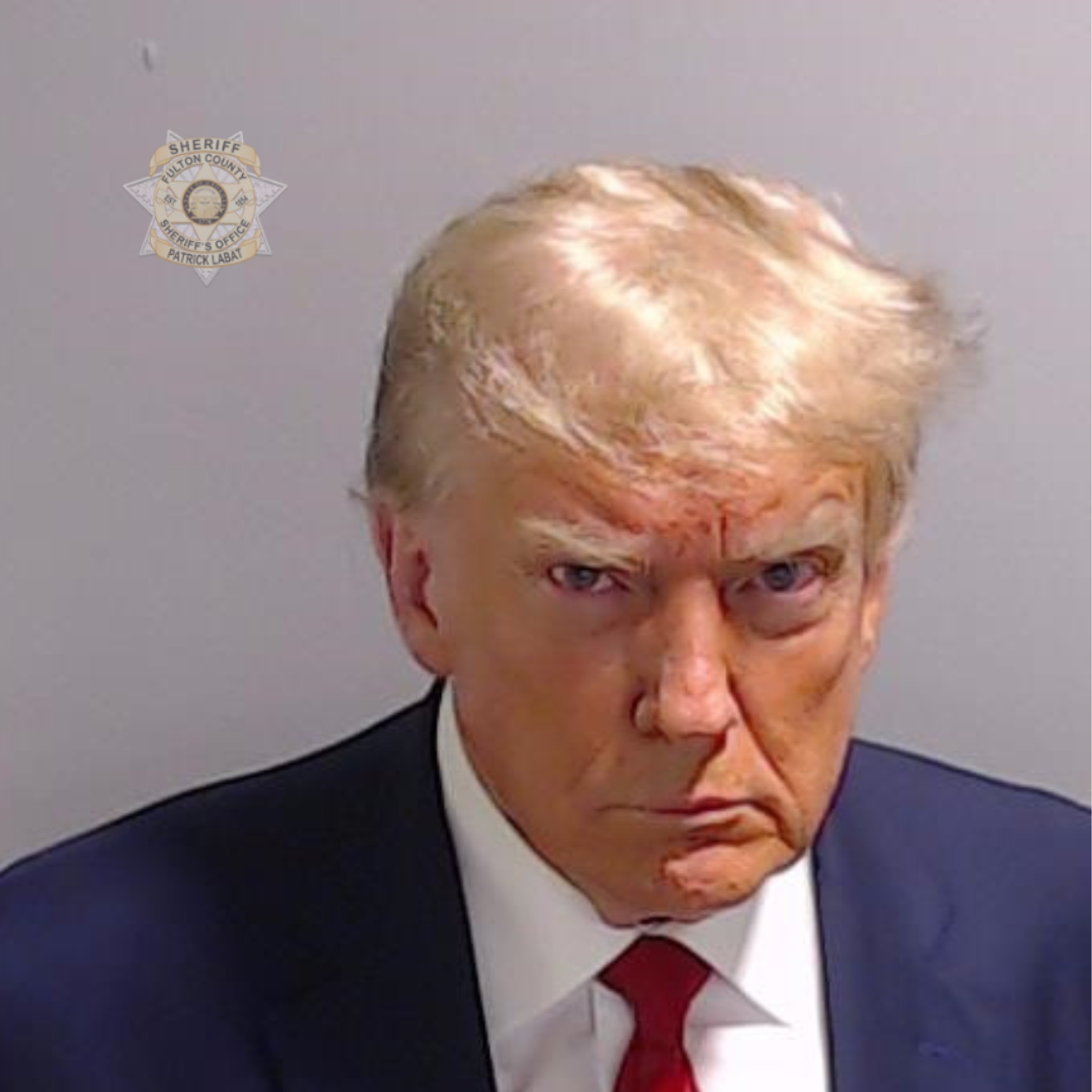 Donald Trump's mugshot.