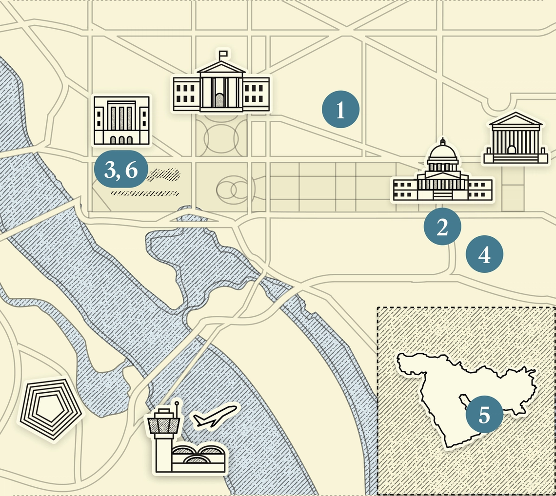 A numbered map of DC.
