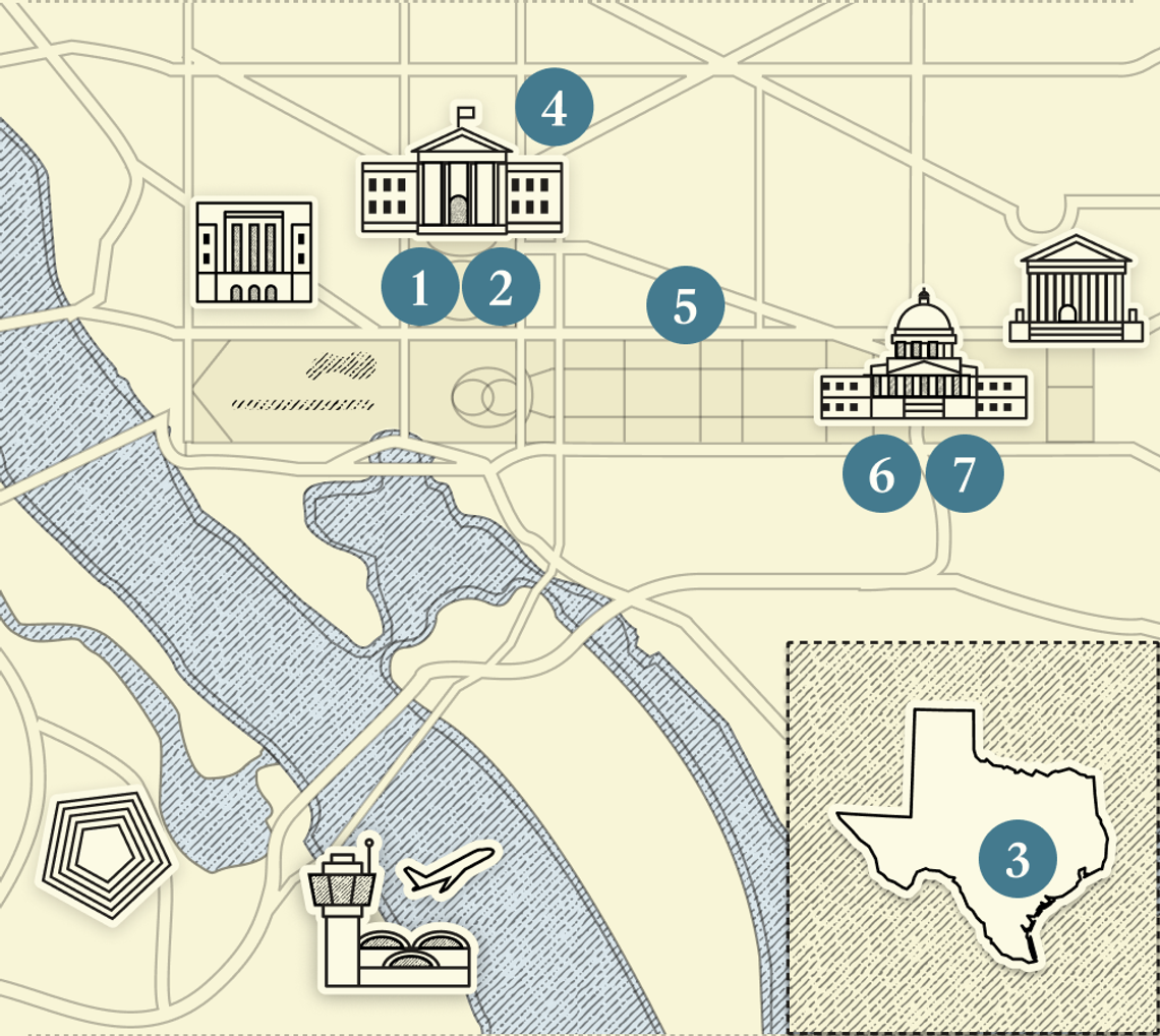 A numbered map of DC.