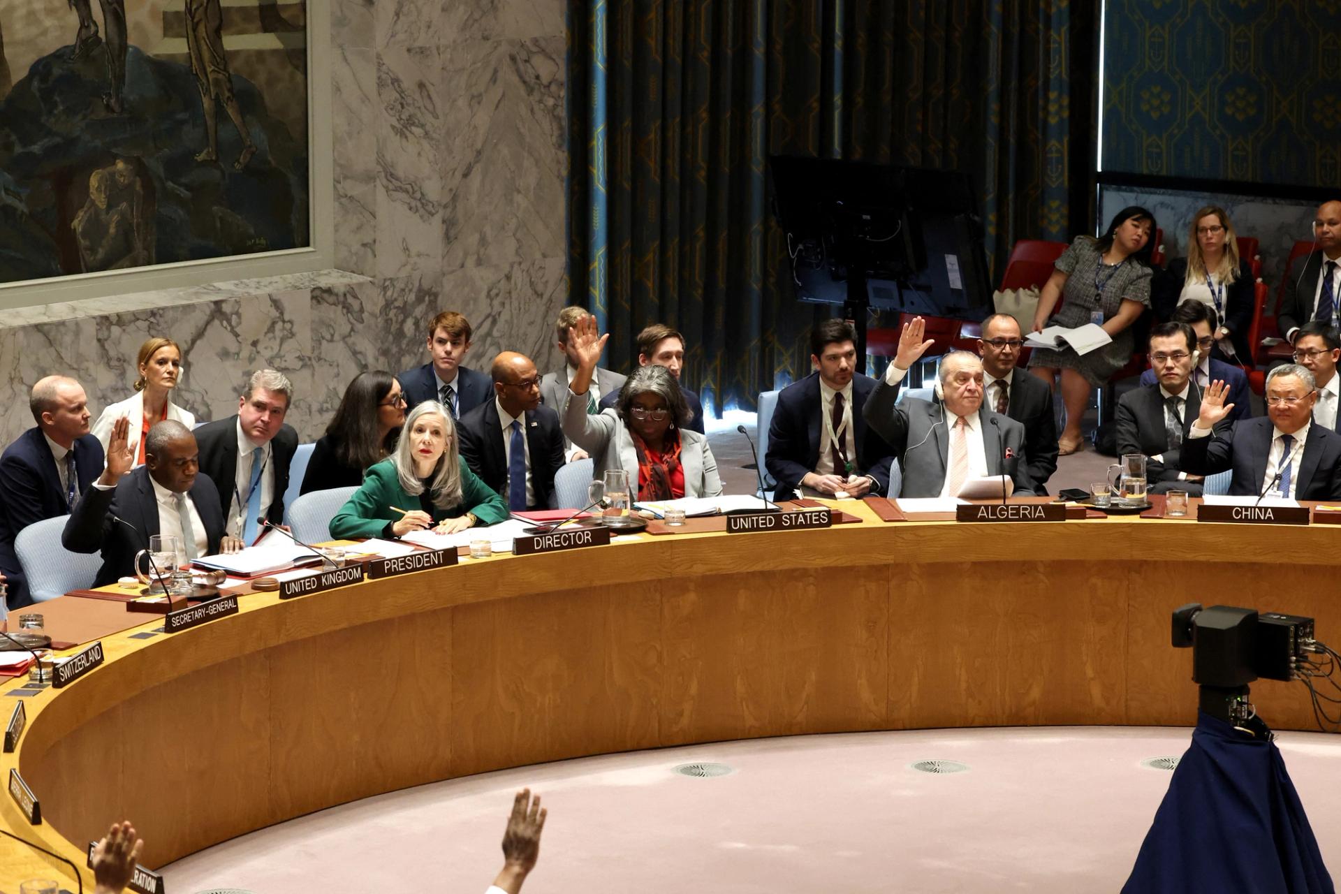 The UN Security Council meeting on Sudan Monday.