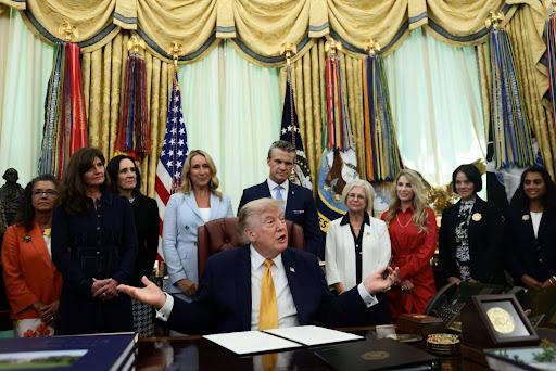 US President Donald Trump in the Oval Office
