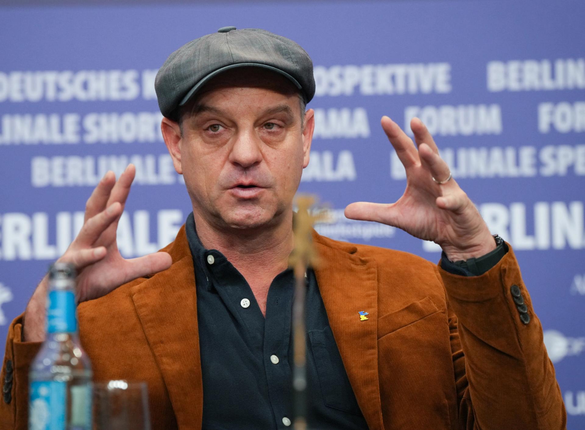 Director Nenad Cicin-Sain at the press conference for the Berlinale film “Kiss the Future” in 2023.