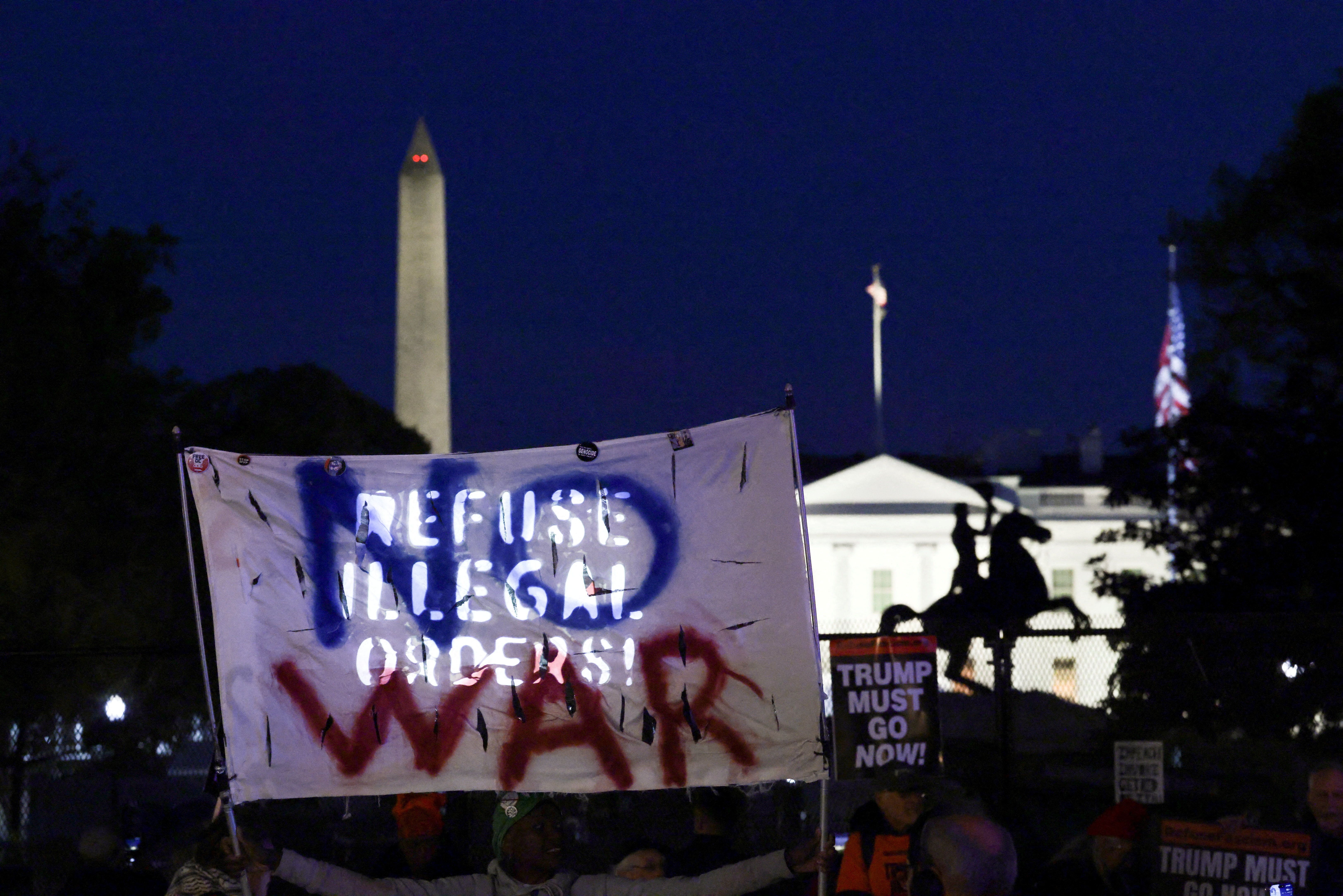 Antiwar, anti-Trump protesters 