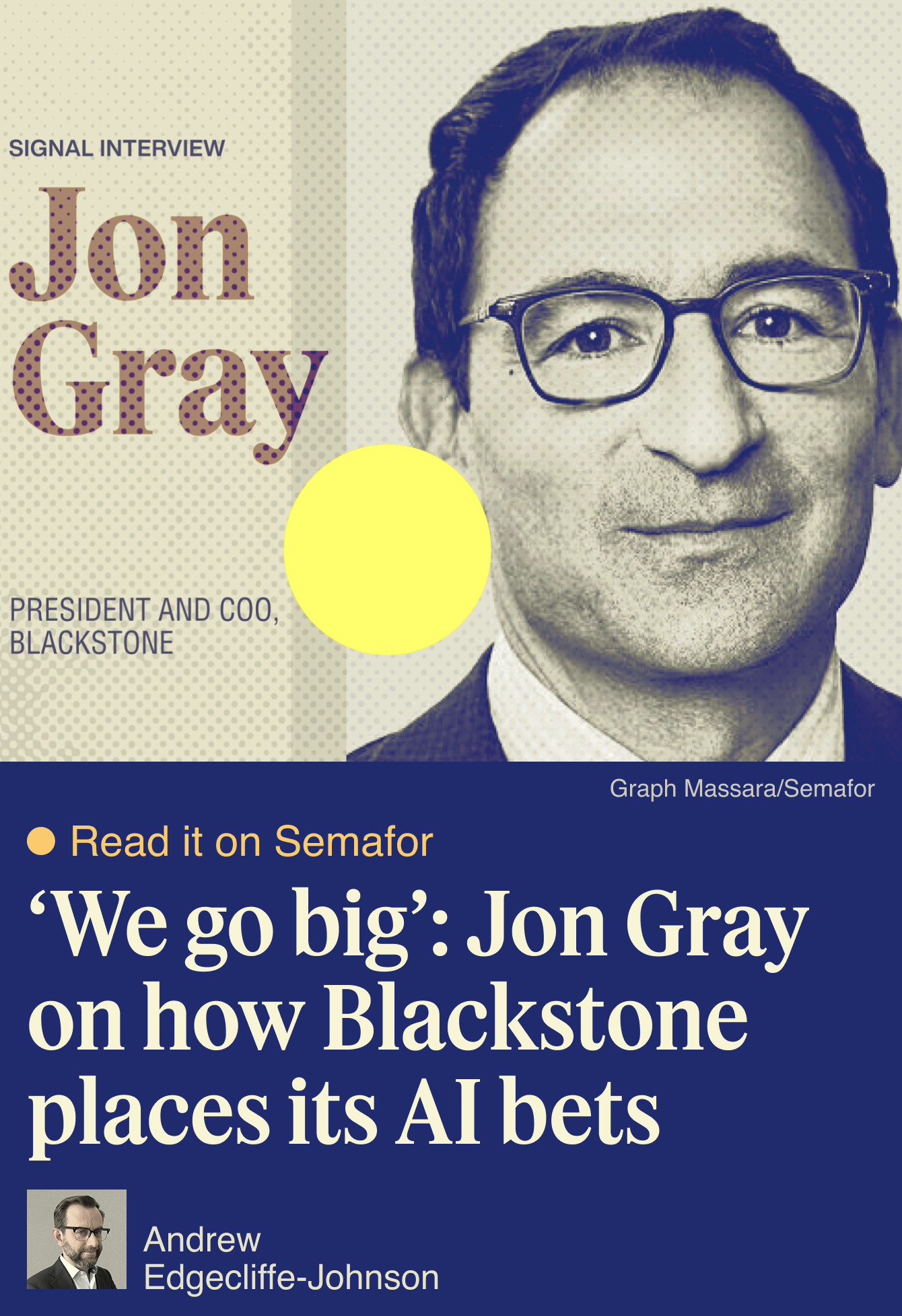 ‘We go big’: Jon Gray on how Blackstone places its AI bets