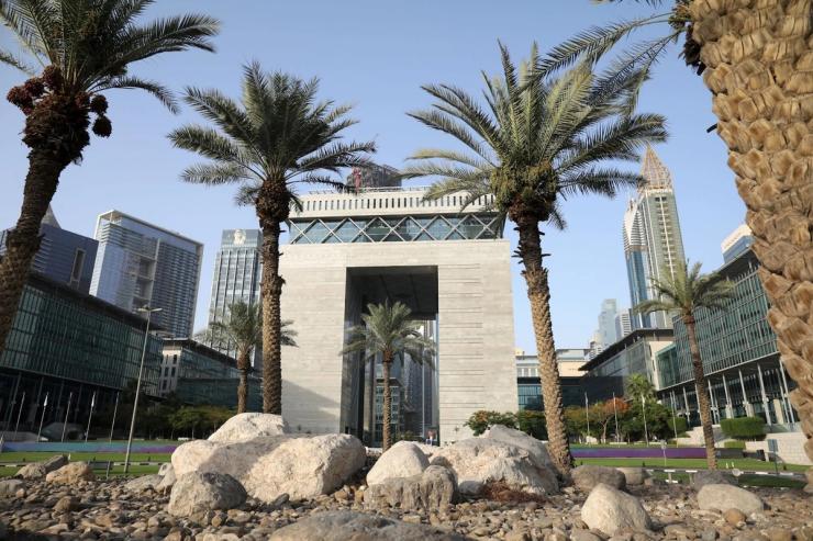 A general view of The Gate building at Dubai International Financial Centre (DIFC) in Dubai.