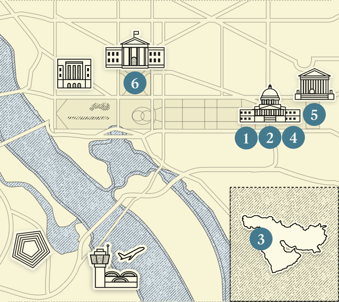 A numbered map of DC.