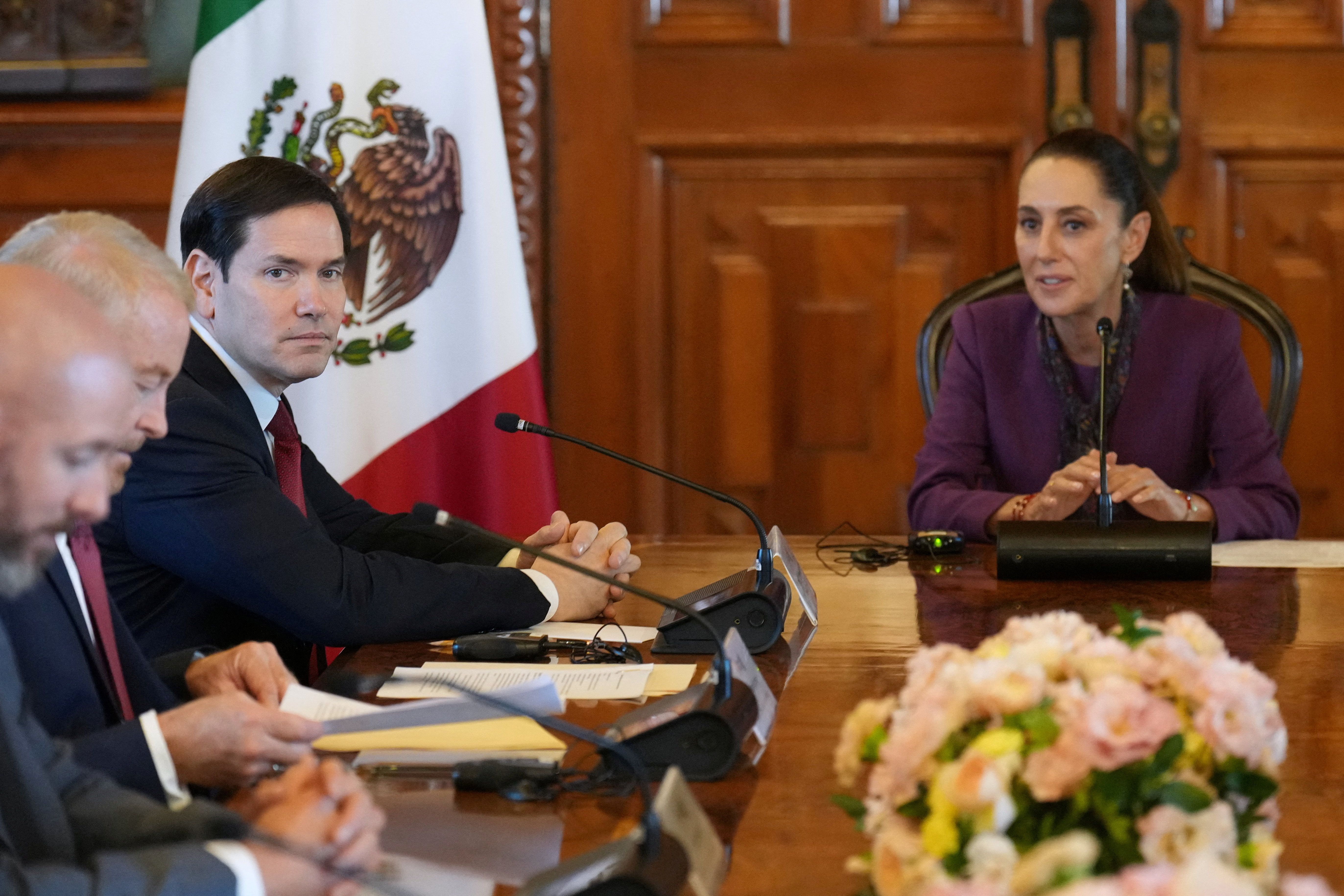 US Secretary of State Marco Rubio and Mexican President Claudia Sheinbaum. 