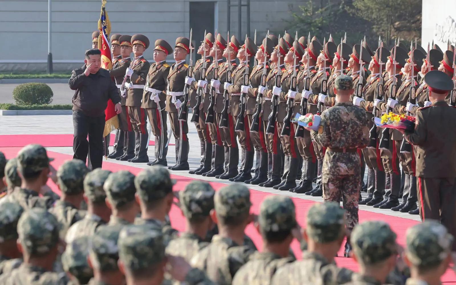 North Korea’s leader Kim Jong-un visits the headquarters of the 2nd Corps of the Korean People’s Army.