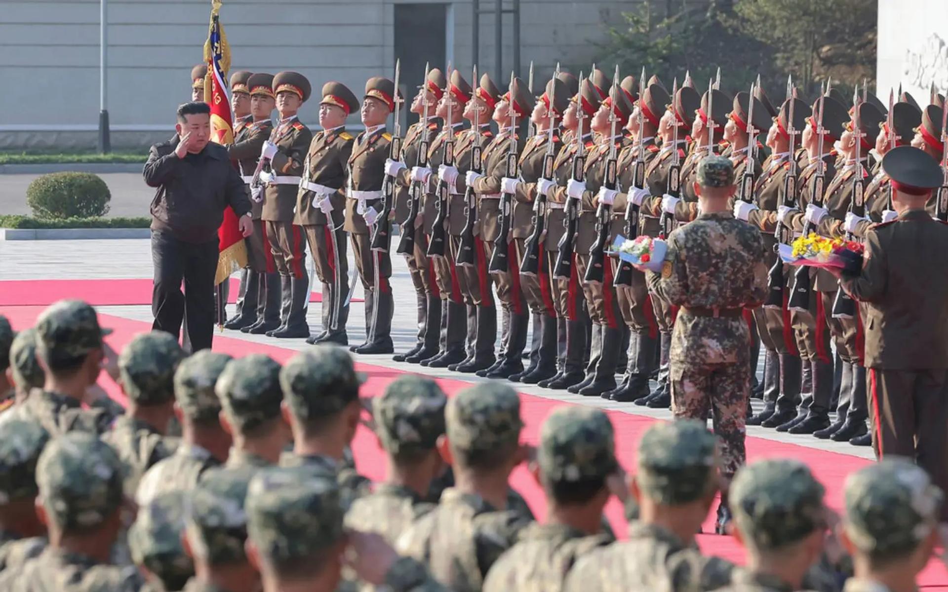 North Korea’s leader Kim Jong-un visits the headquarters of the 2nd Corps of the Korean People’s Army.