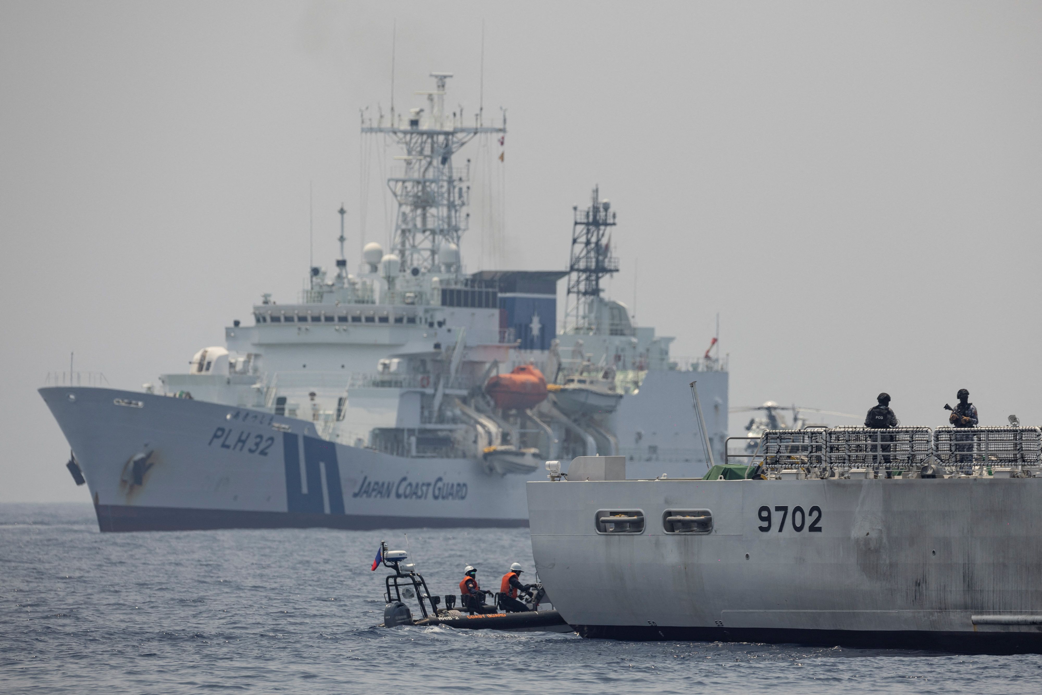 Philippine Coast Guard’s BRP Melchora Aquino (MRRV-9702) and Japan Coast Guard’s Akitsushima (PLH-32) participate in drills in 2023.