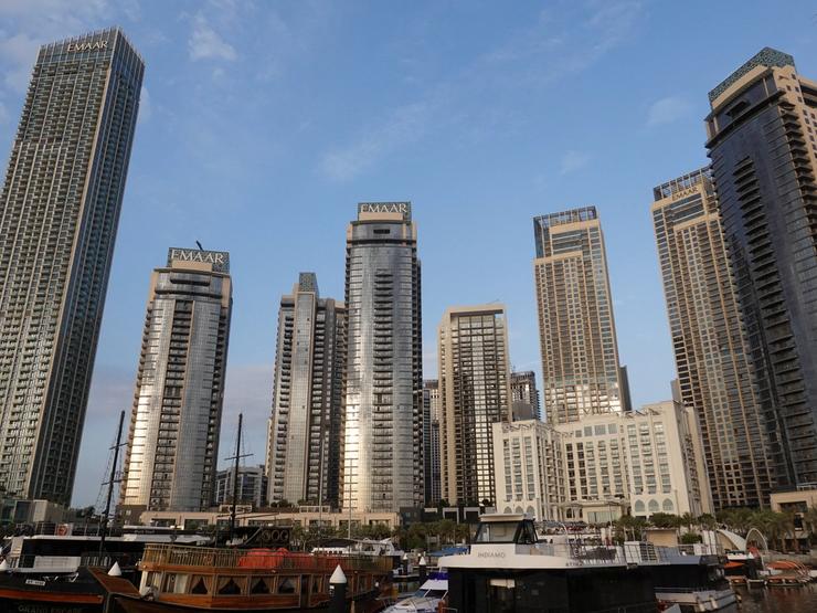 EMAAR buildings stand in Dubai, amid the U.S.-Israel conflict with Iran, in United Arab Emirates.