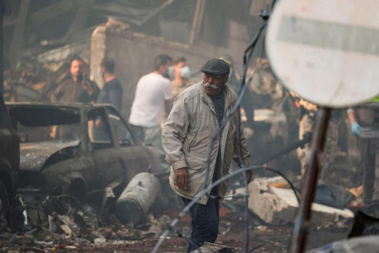 The aftermath of an Israeli strike on Beirut.
