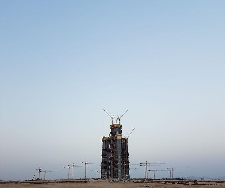 Construction of Jeddah Tower, Jeddah, Saudi Arabia.
