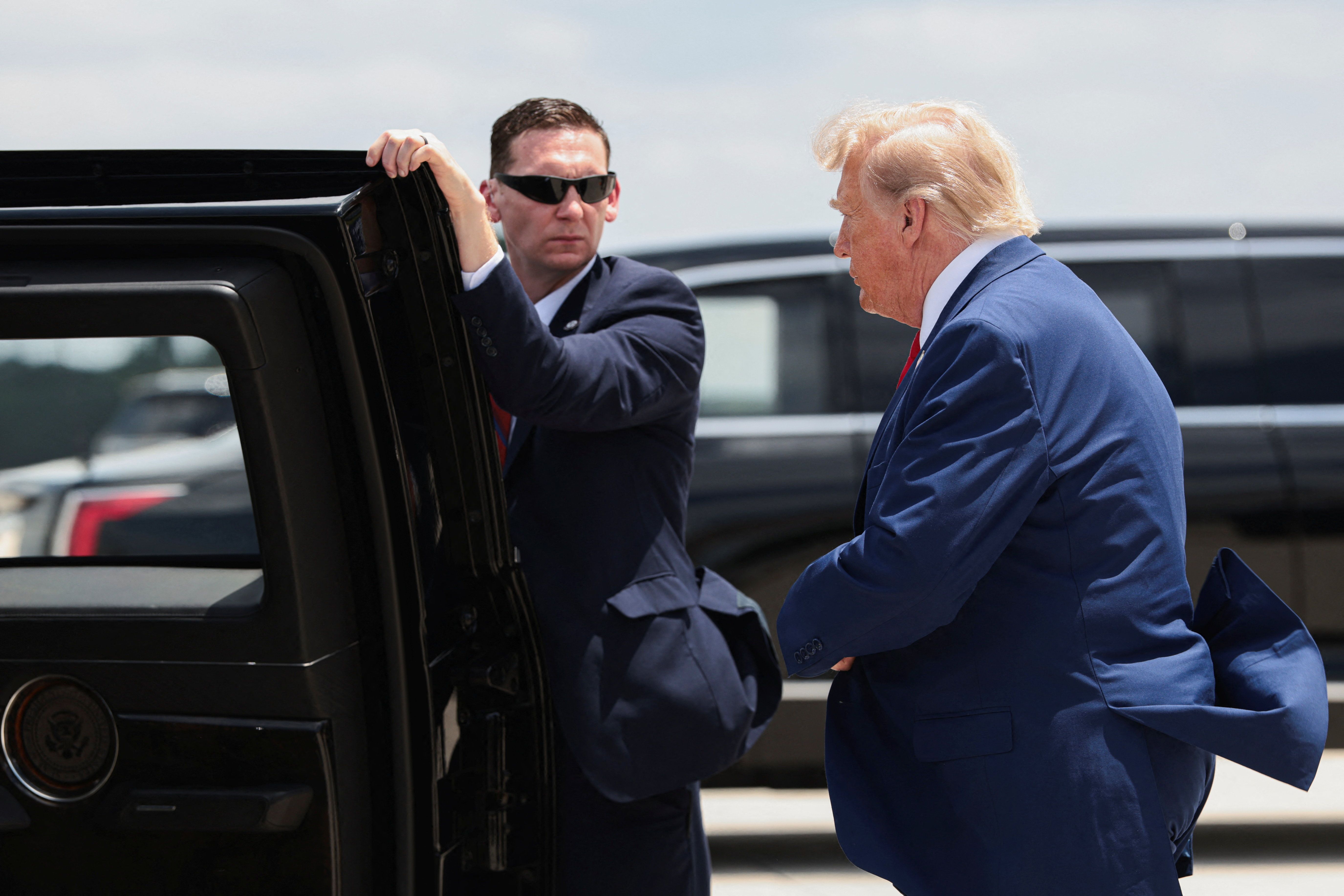 Trump arrives at Dobbins Air Reserve Base on July 22, 2026