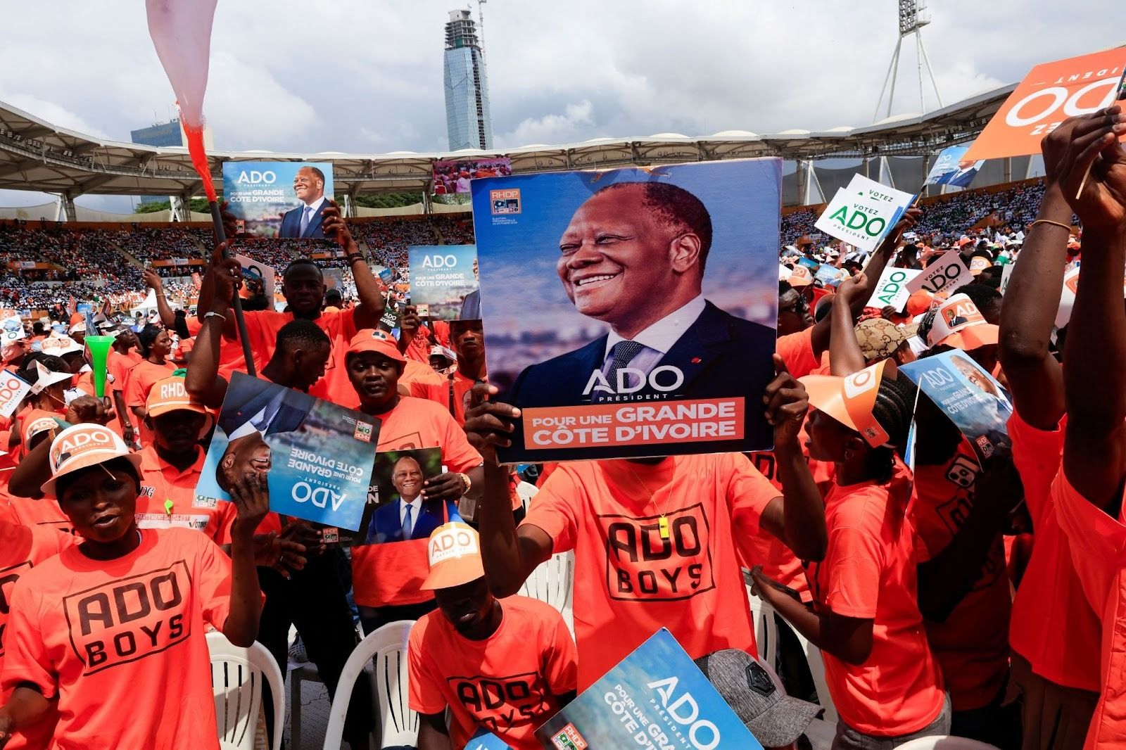 Supporters of Côte d’Ivoire’s President Alassane Ouattara.