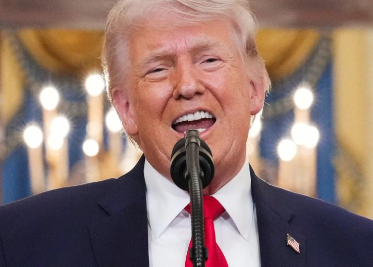 President Donald Trump delivers an address to the nation on the Iran war