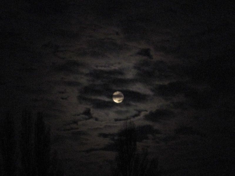 A dark sky at night.