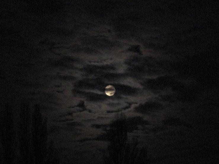 A dark sky at night.