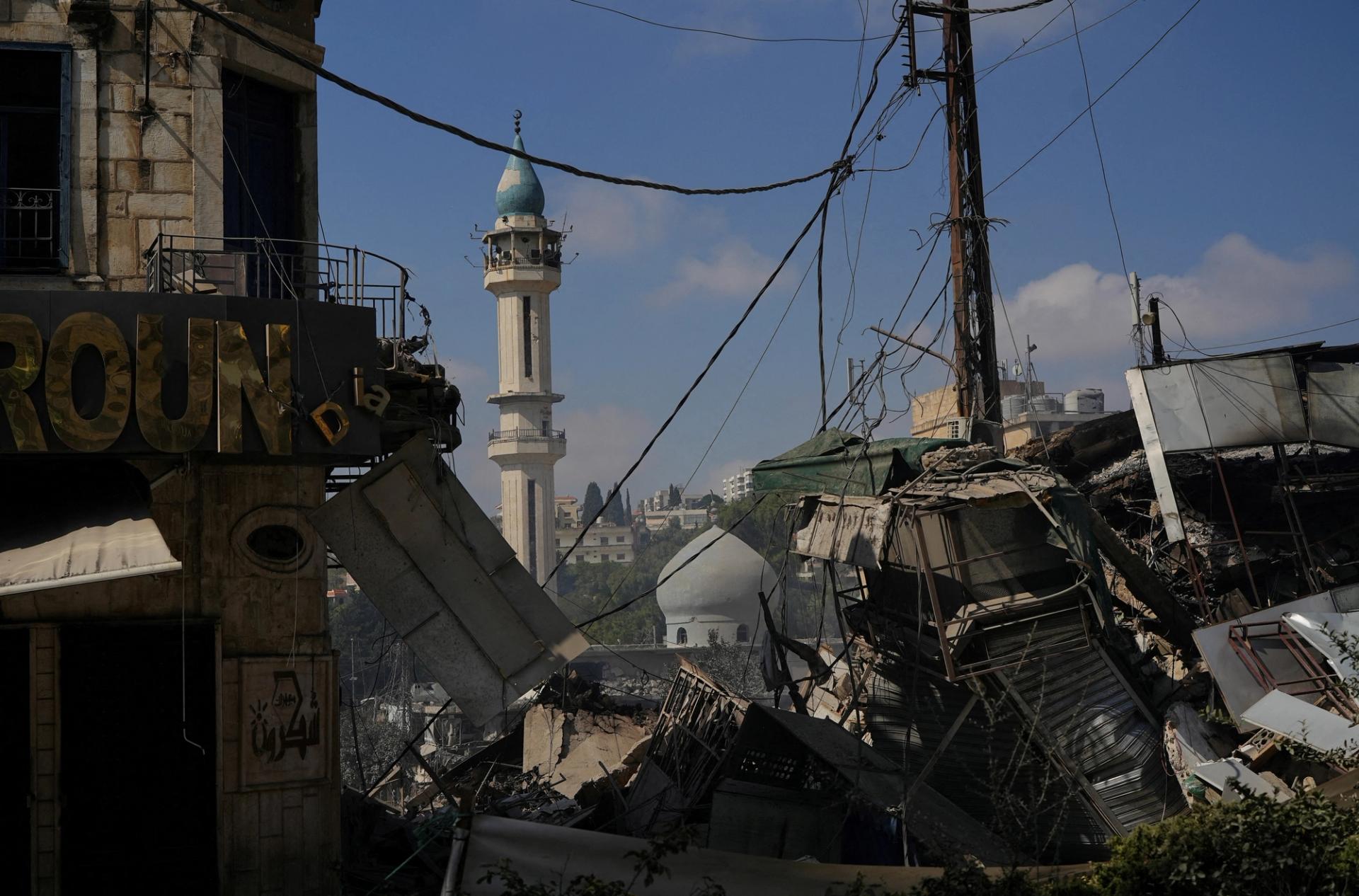 Rubble from an Israeli strike on a market in southern Lebanon.