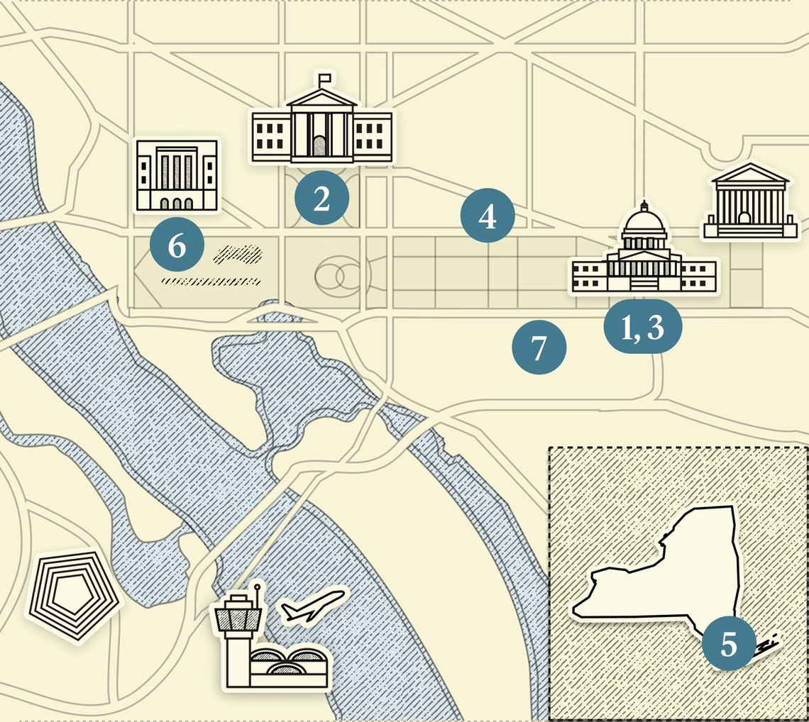 A numbered map of DC.