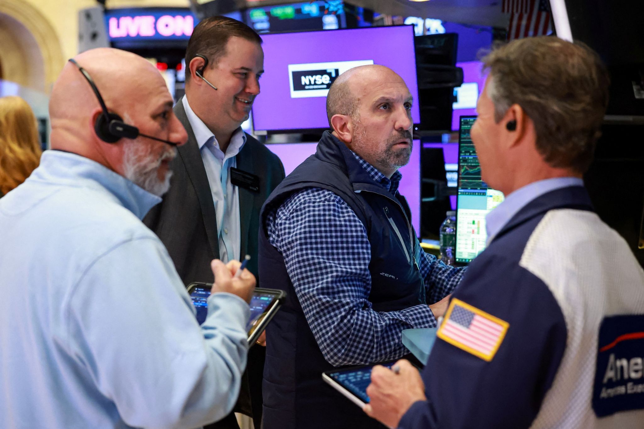 Traders on the floor of the New York Stock Exchange