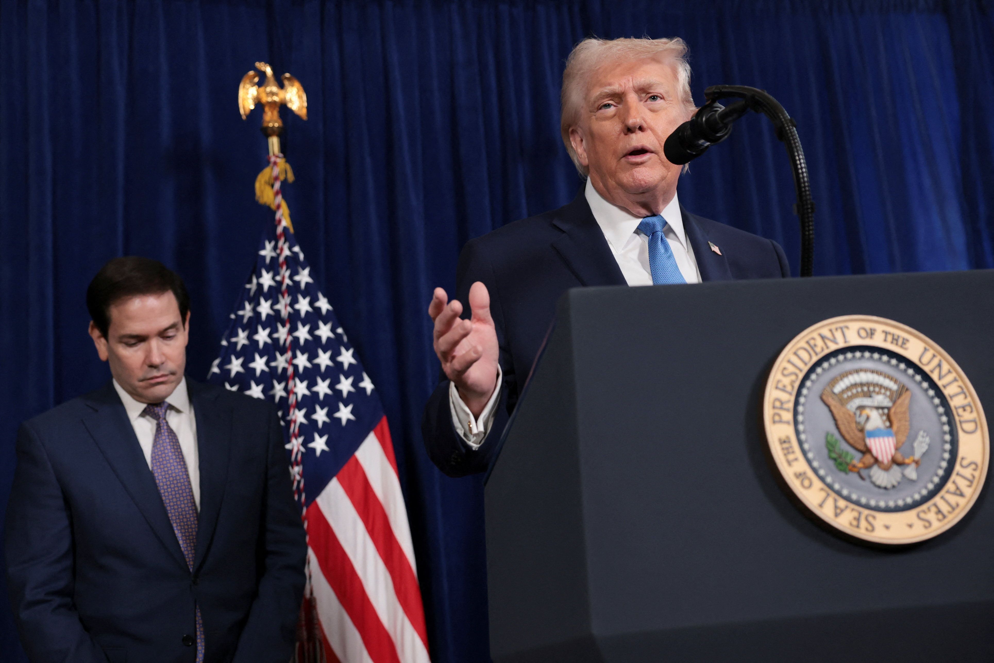 Secretary of State Marco Rubio and President Donald Trump