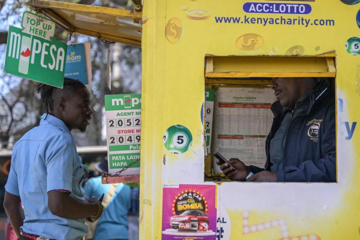 A mobile money transfers kiosk in Kenya.