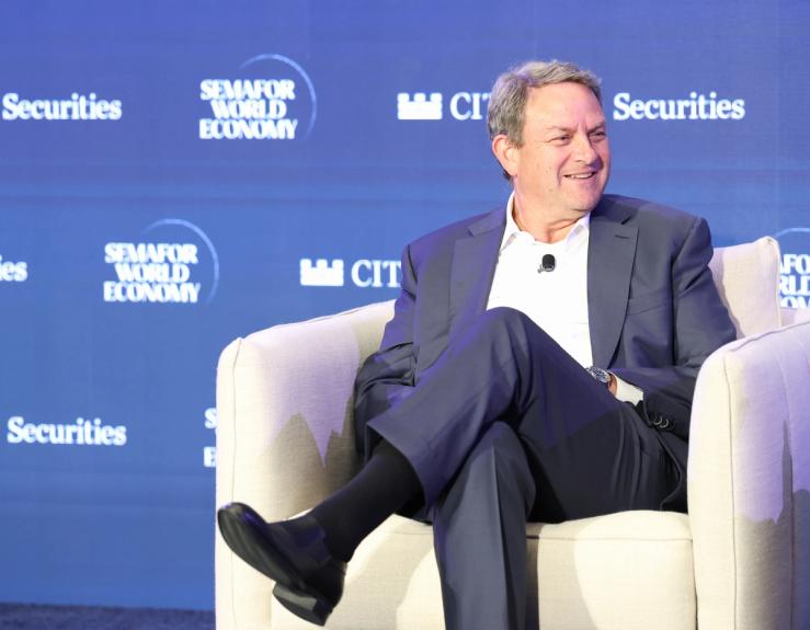 Mark Lazarus (CEO - Versant) speaks on stage during Semafor World Economy 2026 on April 15, 2026 in Washington, DC.